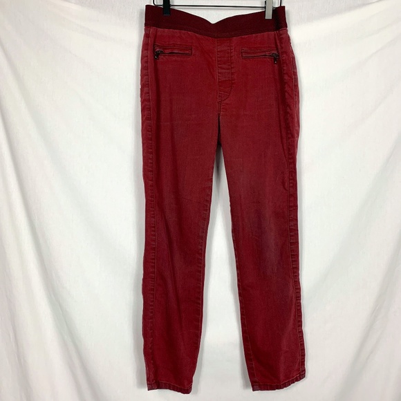 Free People Denim - Oxblood Free People High Waist Crop Skinny Jeans